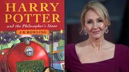 1ª edição de Harry Potter e a Pedra Filosofal (Foto: Reprodução) e J. K. Rowling (Foto: John Phillips / Getty Images)