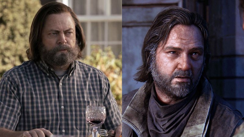 Bill na série (Foto: Reprodução/HBO) e no jogo de The Last of Us (Foto: Reprodução/Naughty Dog)