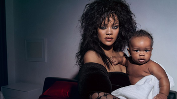 Rihanna com o filho (Foto: Reprodução / Vogue)