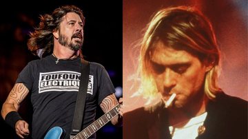 Dave Grohl em show dos Foo Fighters (Foto: Renan Olivetti/ I Hate Flash) e Kurt Cobain (Foto: AP Images)