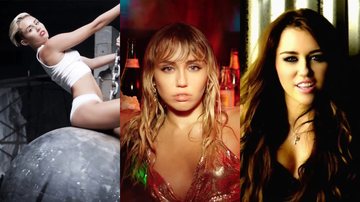 Miley Cyrus nos clipes de "Wrecking Ball", "Slide Away" e "Party in the U.S.A." (Foto: Divulgação)