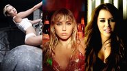Miley Cyrus nos clipes de "Wrecking Ball", "Slide Away" e "Party in the U.S.A." (Foto: Divulgação)