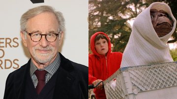 Steven Spielberg (Foto: Dia Dipasupil/Getty Images) e cena de E.T. O Extraterrestre (Foto: Divulgação)