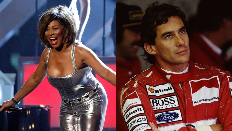 Tina Turner (Foto: Kevin Winter/Getty Images) e Ayrton Senna (Foto: Pascal Rondeau/Getty Images)