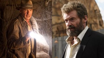 Harrison Ford em Indiana Jones 5 (Foto: Divulgação/Paramount) e Hugh Jackman como Logan (Foto: Divulgação)