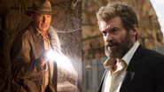 Harrison Ford em Indiana Jones 5 (Foto: Divulgação/Paramount) e Hugh Jackman como Logan (Foto: Divulgação)
