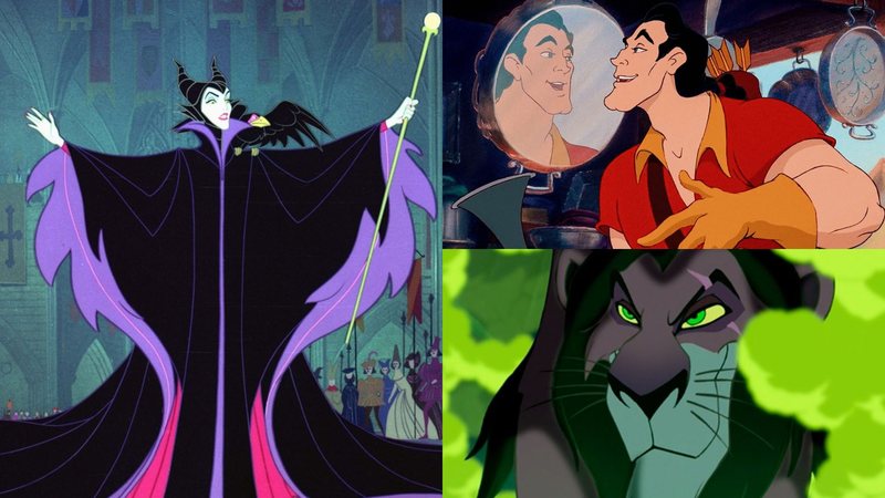 Malévola, Gaston e Scar, vilões da Disney (Foto: Reprodução/Disney)