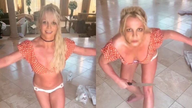 Britney Spears dançando com facas (Foto: Reprodução/Instagram)