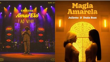 AmarElo, de Emicida, e 'Magia Amarela', de Juliette e Duda Beat (Reprodução)