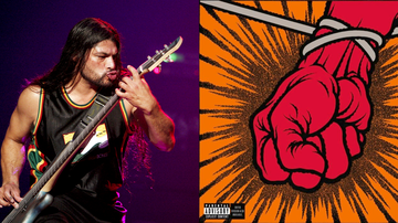 Robert Trujillo e a capa de 'St. Anger' (Getty Images/Reprodução)