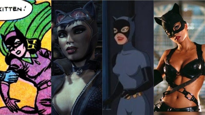 Diferentes versões da Mulher-Gato (Foto: Reprodução/DC Comics/Rocksteady Studios/Warner Bros.)