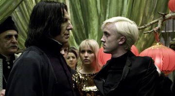 Alan Rickman e Tom Felton em Harry Potter (Foto: reprodução)