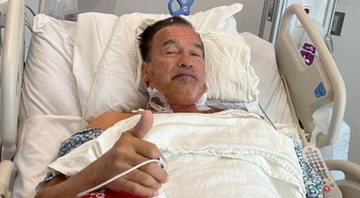 Arnold Schwarzenegger no hospital após cirurgia no coração (Foto: Reprodução/Instagram)
