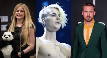 Montagem com Avril Lavigne (Foto: Imaginechina via AP Images), Justin Bieber (Press Association) e Ryan Gosling (Charles Sykes/Invision/AP)