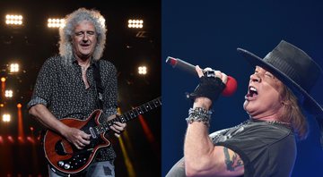 Axl Rose (Foto Mike Coppola / Getty Images), Brian May (Foto: Cole Bennetts / Getty Images)