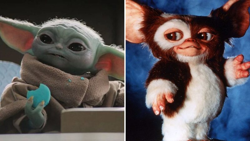 Baby Yoda (Foto: Reprodução / Lucasfilm) e Gizmo (Foto: Divulgação)