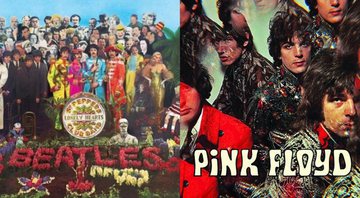 Capas de álbuns dos Beatles e Pink Floyd. (Foto: Reprodução)