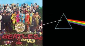 Capas de álbuns dos Beatles e Pink Floyd. (Foto: Reprodução)