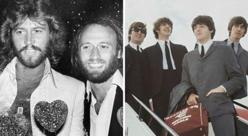 Robin, Barry e Maurice Gibb, do Bee Gees (Foto: AP Images / Lennox McLendon) e The Beatles (Foto: AP Images)