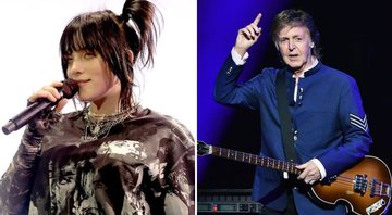 Billie Eilish (Foto: Amy Sussman / Equipe) e Paul McCartney (Foto: Gustavo Caballero / Getty Images)