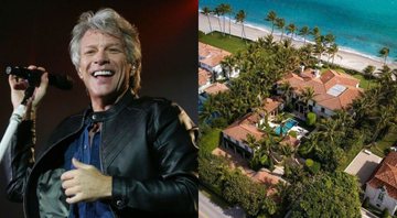 Montagem de Jon Bon Jovi (Foto: Ricardo Matsukawa/ Mercury Concerts) e mansão do astro (Foto: Reprodução/Realtor)