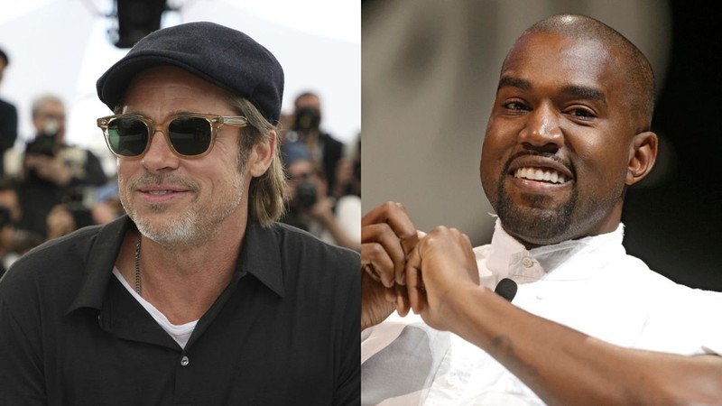 Brad Pitt (Foto 1: Vianney Le Caer/Invision/AP) e Kanye West (Foto 2: Lionel Cironneau/AP)