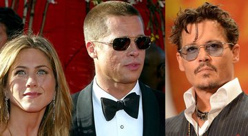 Jennifer Aniston e Brad Pitt / Johnny Depp (foto: Getty Images: Kevin Winter / Atsushi Tomura)