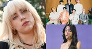 BTS (Foto: Divulgação/Instagram) / Billie Eilish (Foto: Matt Winkelmeyer/Getty Images for Spotify) / Olivia Rodrigo na capa de Sour (Foto: Reprodução)