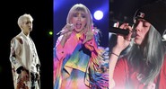 BTS, Taylor Swift e Billie Eilish (Foto 1: Reprodução / Youtube; Foto 2: Chris Pizzello/AP e Foto 3: imageSPACE / MediaPunch / IPX)