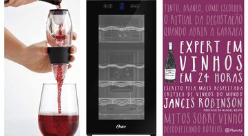 Adega, taças, livro e outros itens que vão conquistar os amantes de vinho - Reprodução/Amazon
