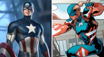 Capitão e Capitã Marvel (Foto 1: Divulgação / Disney e Foto 2: Reprodução / Marvel Comics)