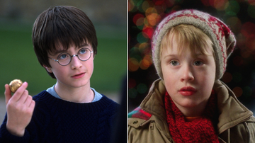 Daniel Radcliffe em Harry Potter (Foto: Reprodução/Twitter) │ Macaulay Culkin em Esqueceram de Mim (Foto: Reprodução/Disney+)