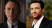 Daniel Craig no trailer de 007 - Sem Tempo Para Morrer (Foto: Reprodução/YouTube) e Ator Hugh Jackman na exibição de X-Men Origins: Wolverine (Foto: Kevin Winter/Getty Images)