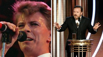David Bowie (foto: Joe Schaber/AP) e Ricky Gervais (Foto: Getty Images / Handout / Handout)