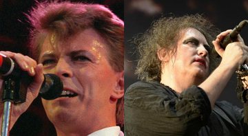 Montagem de David Bowie e Robert Smith, do The Cure (Foto 1: Joe Schaber, AP | Foto 2: Rudi Keuntje/AP)
