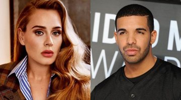 Montagem de Adele Foto: Reprodução/Twitter) e Drake (Foto: AP)