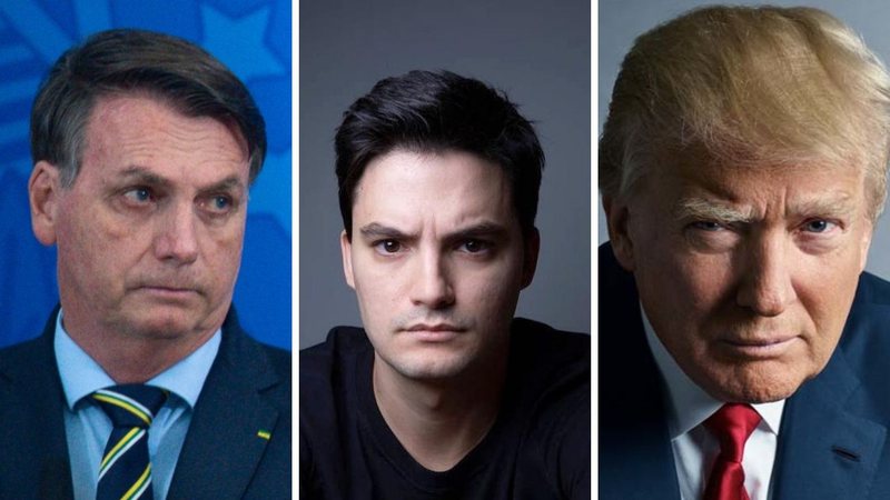 Bolsonaro, Felipe Neto e Donald Trump (Foto 1:  Andressa Anholete, Getty Images; Foto 2: Reprodução / Instagram e Foto 3: Mark Seliger)