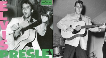 Elvis Presley, o disco e o astro, em 1956 (Reprodução)