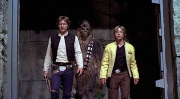 Harrison Ford, Chewbacca e Mark Hamill em Star Wars: Uma Nova Esperança (Foto:Reprodução/Lucasfilm)