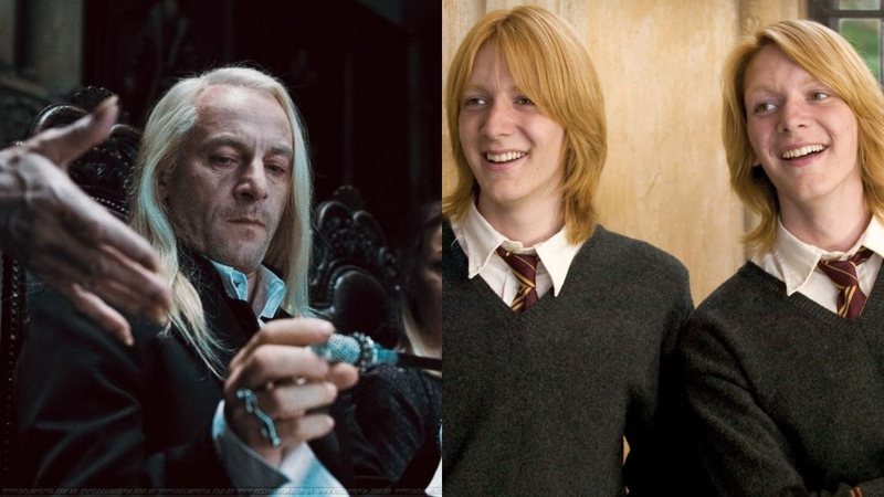 Lucius Malfoy e Fred e George Weasley de Harry Potter (Fotos: Reprodução)
