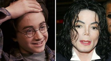 Harry Potter e Michael Jackson (Foto 1: Divulgação Warner e Foto 2: Brittain Landmark Media Punch  IPX)