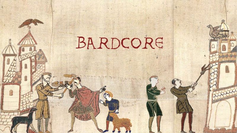 Montagem com a tapeçaria de Bayeux (Historic Tale Construction Kit/Larissa Catharine)