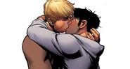 Hulkling e Wiccano se beijam (Foto: Twitter/Reprodução)