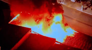 Incêndio no galpão da Cinemateca, em São Paulo (Foto: reprodução/Instagram)