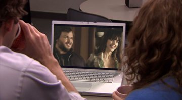 Cena de The Office com participação especial de Jack Black e Jessica Alba (Foto: Reprodução/NBC)