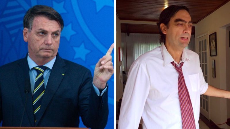 Presidente Jair Bolsonaro (foto: Andressa Anholete / Getty Images) e Fernando Caruso no Zorra (Foto: Reprodução/TV Globo)