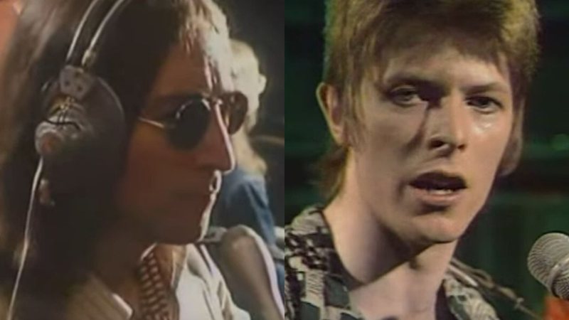 John Lennon e David Bowie no programa The Old Grey Whistle Test (Foto: Reprodução)