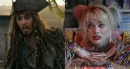 Johnny Depp em Piratas do Caribe e Margot Robbie em Aves de Rapina (Fotos: Reprodução)