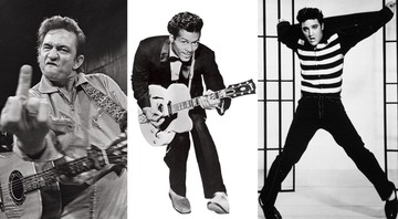 Johnny Cash, Chuck Berry e Elvis Presley (Fotos 1 e 2: AP; Foto 2: Gilles Petard / Redferns)