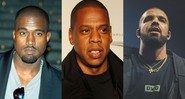 Kanye West, Jay-Z e Drake (Foto: Divulgação)